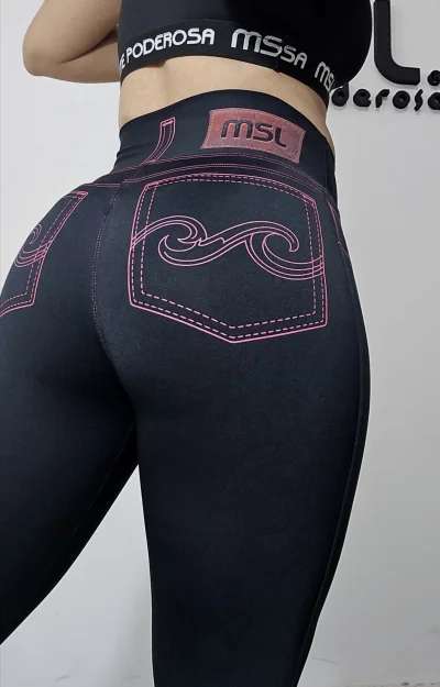 Calza simil jean rosa